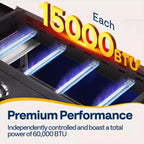 4-Burner Flat Top Gas Griddle Cooking Station Foldable Portable Propane with Side Shelves 702 Sq In