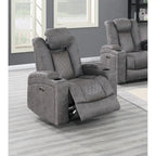 Power Recliner with Cup Holders and USB Charger - Single Seat