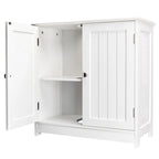 Meuble bas de salle de bain blanc sous évier avec portes à lattes – MDF