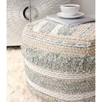 Pasargad Home Grandcanyon Braided Cotton Pouf, 20 Beige