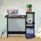 Porch & Den Baruch Compact Modern Wood Computer Desk with Shelves
