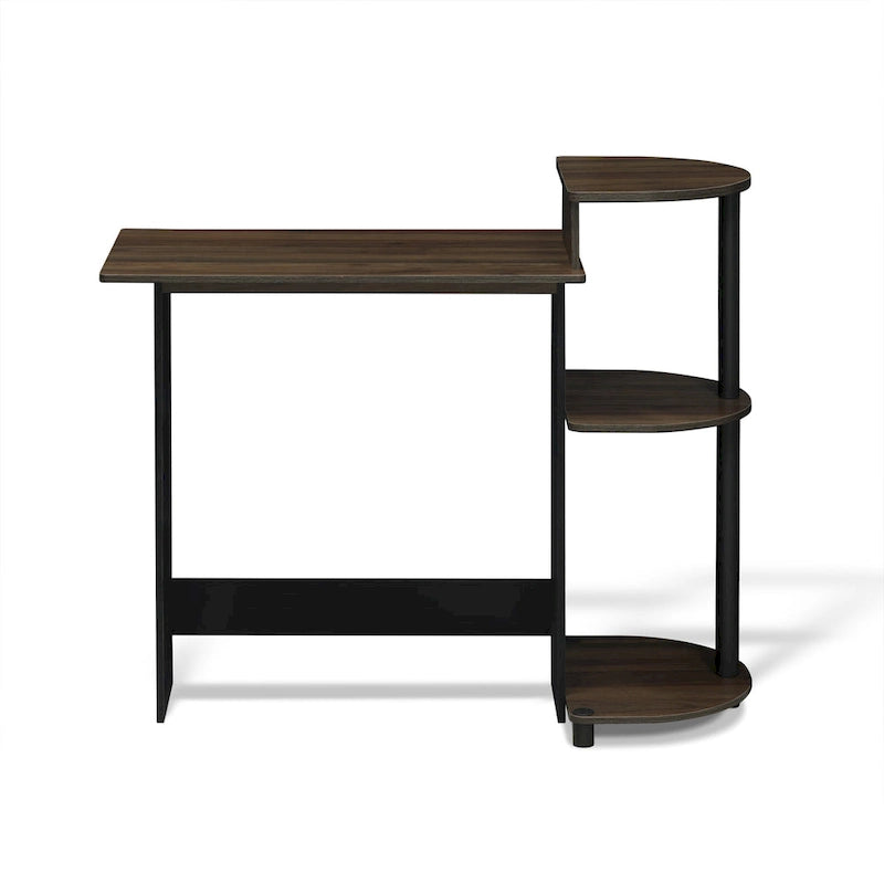 Porch & Den Baruch Compact Modern Wood Computer Desk with Shelves