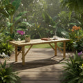 Handmade 4' Japanese-Style Light Bamboo Folding Bench - 47.00W x 14.00D x 15.75H