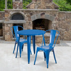 30-inch Round Metal Indoor-Outdoor Table Set