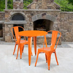 30-inch Round Metal Indoor-Outdoor Table Set