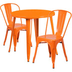 30-inch Round Metal Indoor-Outdoor Table Set