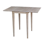 Small Dual Drop Leaf Table with Two Chairs, Washed Gray Taupe