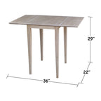 Small Dual Drop Leaf Table with Two Chairs, Washed Gray Taupe
