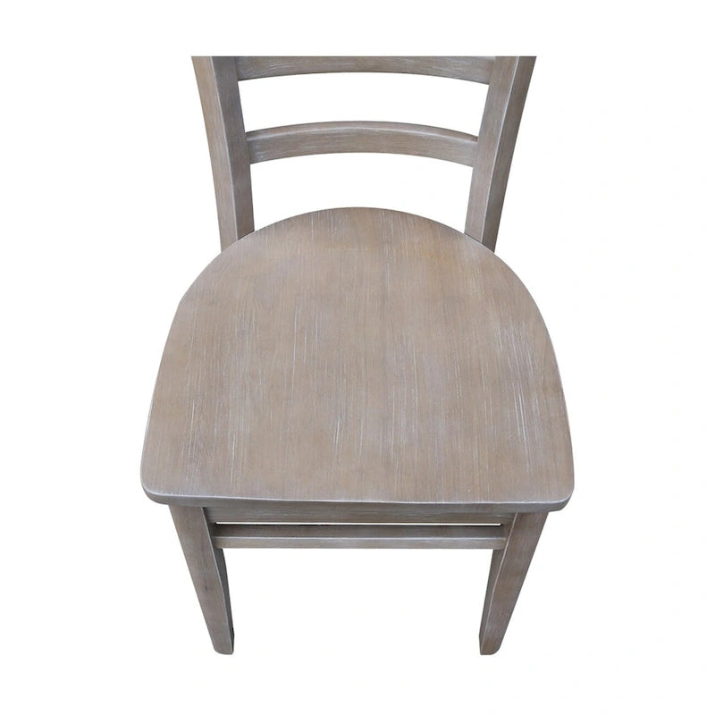 Small Dual Drop Leaf Table with Two Chairs, Washed Gray Taupe
