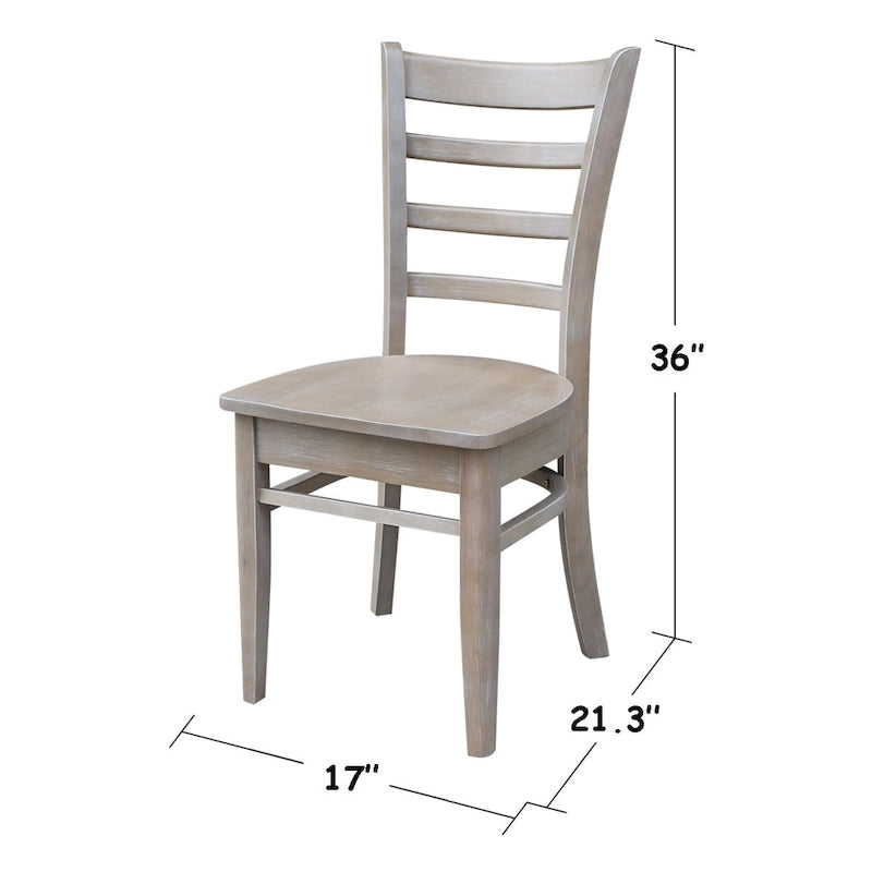 Small Dual Drop Leaf Table with Two Chairs, Washed Gray Taupe