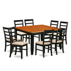 East West Furniture Dining Table Set Includes a Square Table with Butterfly Leaf and Dining Chairs (Chair Seat Type Options)