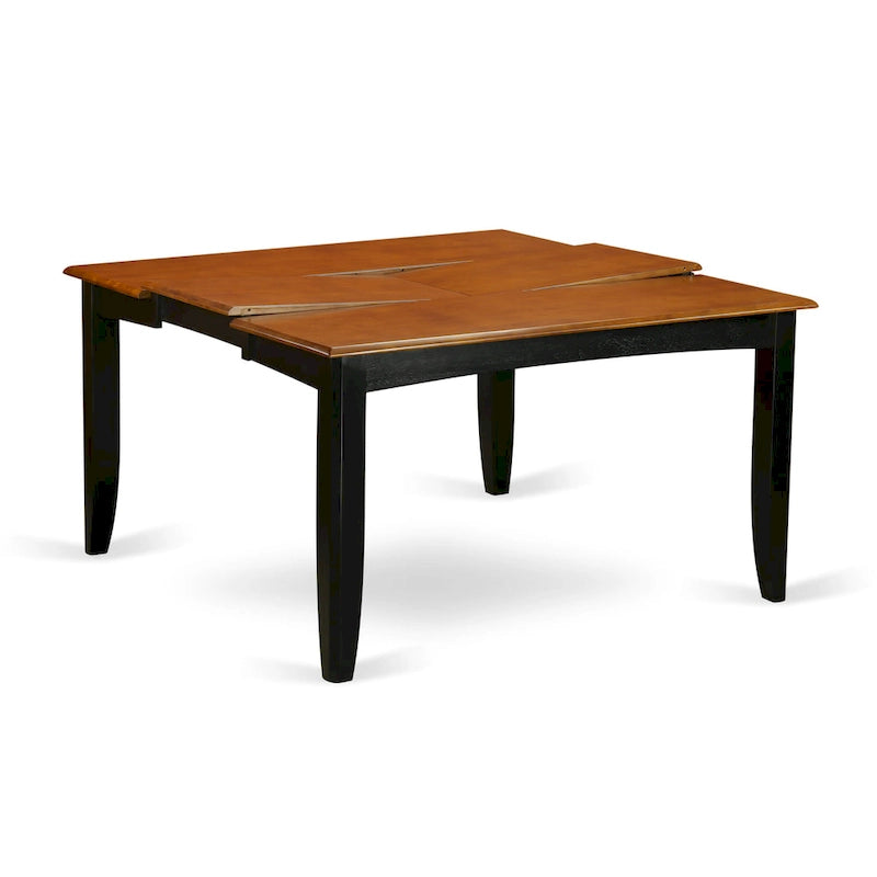 East West Furniture Dining Table Set Includes a Square Table with Butterfly Leaf and Dining Chairs (Chair Seat Type Options)