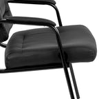Upholstered Tufted Executive Reception Chair - Black