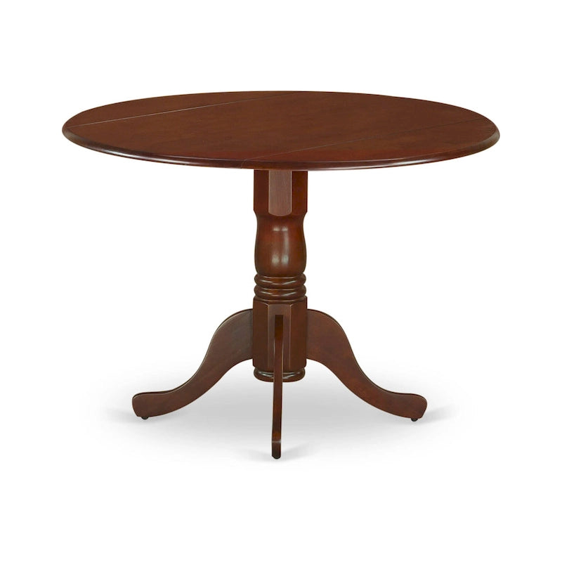 Table à manger ronde à rallonges avec pied central – 42 pouces – 4 places