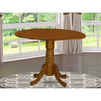 Table à manger ronde à rallonges avec pied central – 42 pouces – 4 places