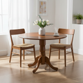 Table à manger ronde à rallonges avec pied central – 42 pouces – 4 places