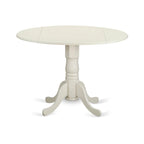Table à manger ronde à rallonges avec pied central – 42 pouces – 4 places