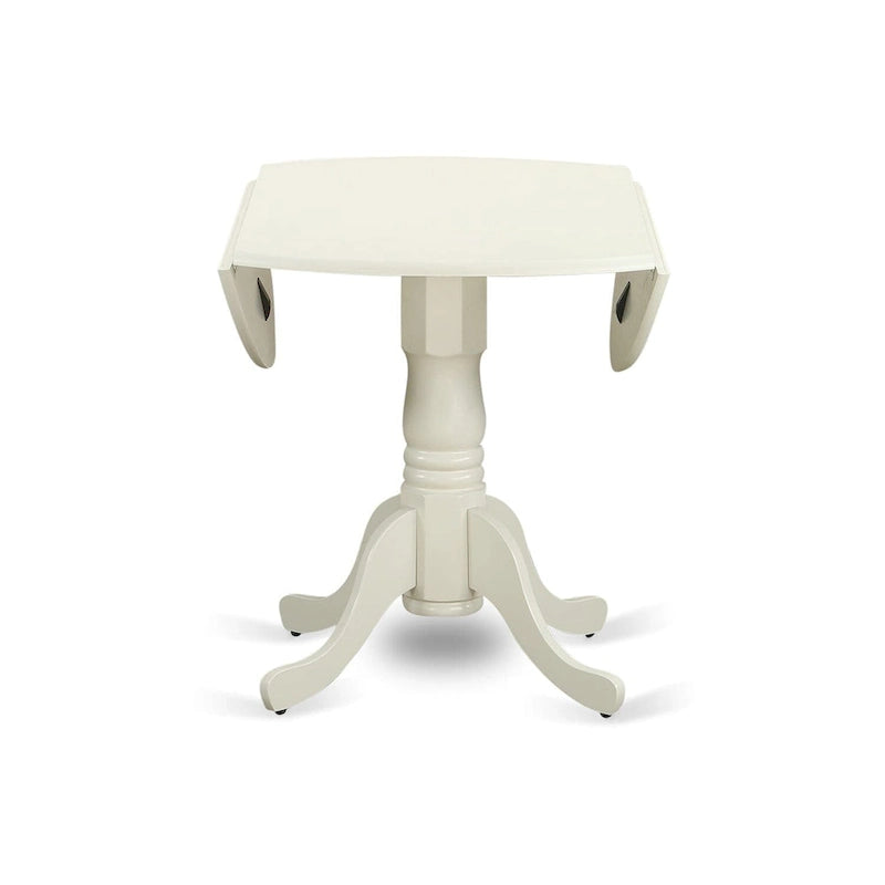 Table à manger ronde à rallonges avec pied central – 42 pouces – 4 places