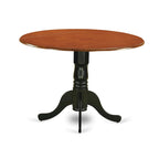 Table à manger ronde à rallonges avec pied central – 42 pouces – 4 places