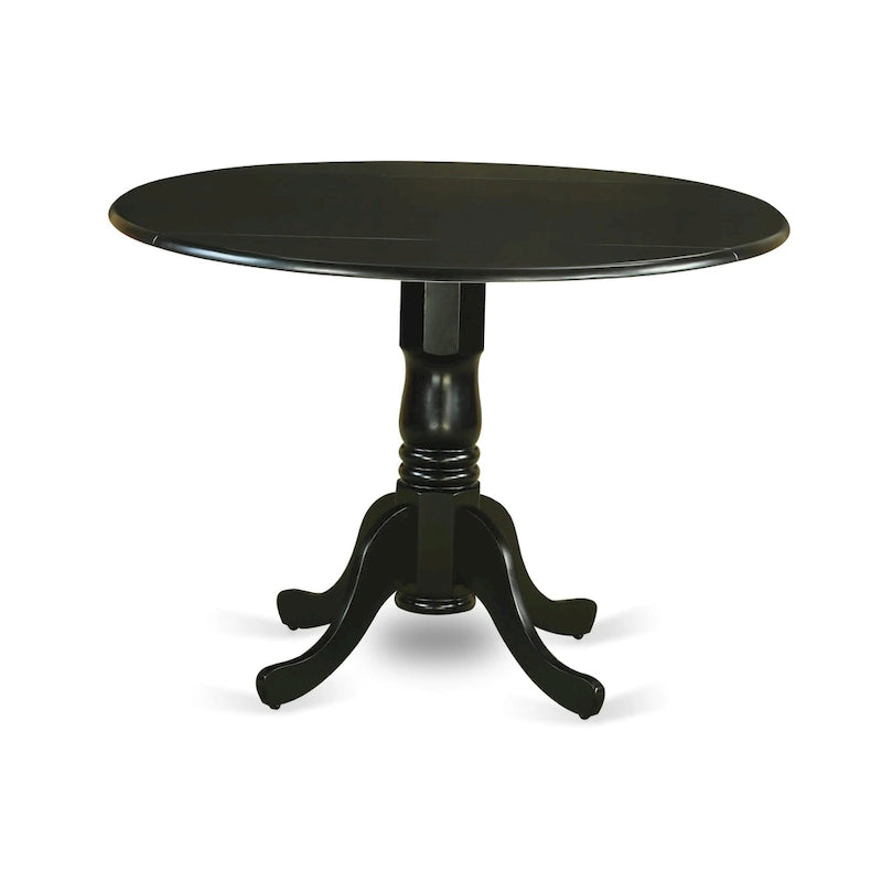Table à manger ronde à rallonges avec pied central – 42 pouces – 4 places