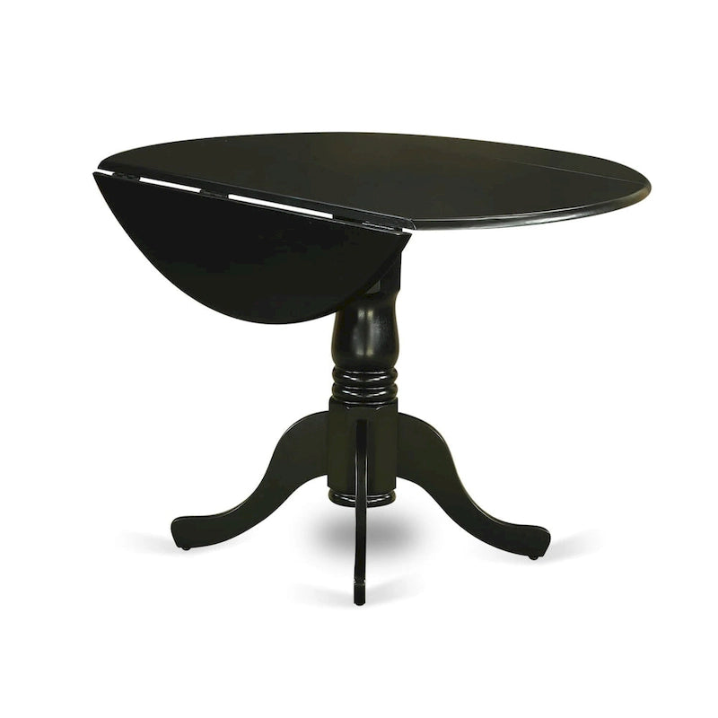 Table à manger ronde à rallonges avec pied central – 42 pouces – 4 places