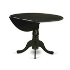 Table à manger ronde à rallonges avec pied central – 42 pouces – 4 places