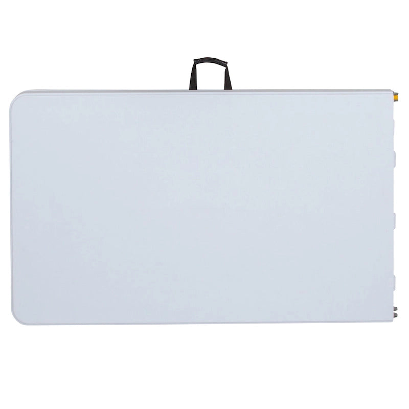 30W x 96L Adjustable Bi-Fold Granite White Plastic Table with Carrying Handle