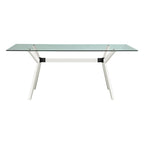 Rye Studio Waldorf Modern Glass Dining Table