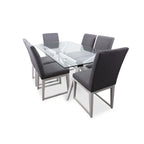 Rye Studio Waldorf Modern Glass Dining Table
