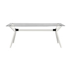 Rye Studio Waldorf Modern Glass Dining Table