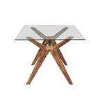 Rye Studio Waldorf Modern Glass Dining Table