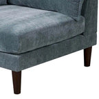 Fauteuil d'angle modulaire bleu à un bras avec 2 coussins lombaires - Siège individuel