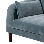 Fauteuil d'angle modulaire bleu à un bras avec 2 coussins lombaires - Siège individuel