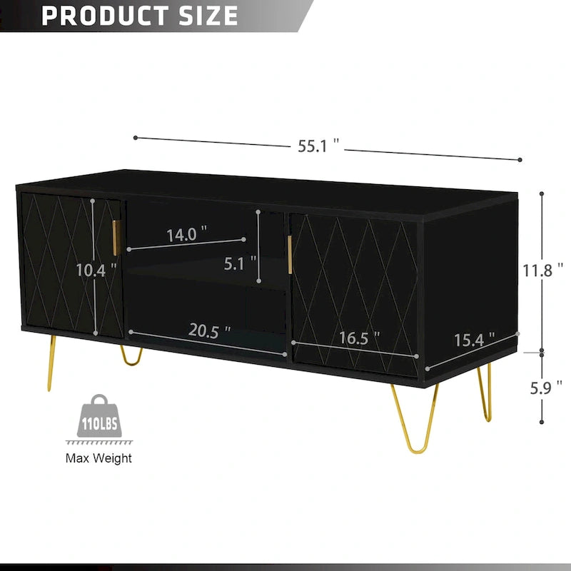 TV Stand TV Console Table Cabinet Wood Entertainment Center