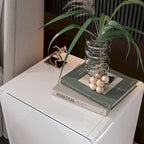 Table de chevet blanche à LED, Table de chevet moderne à LED, Table de chevet
