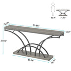 70.9 Faux Marble Console Sofa Table with Half-Moon Shaped Metal Legs for Entryway, Accent Tables for Living Room