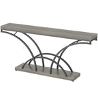 70.9 Faux Marble Console Sofa Table with Half-Moon Shaped Metal Legs for Entryway, Accent Tables for Living Room