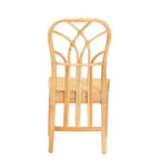 Monaco Modern Bohemian Oak Brown Finished Mahogany Wood and Natural Rattan Dining Chair