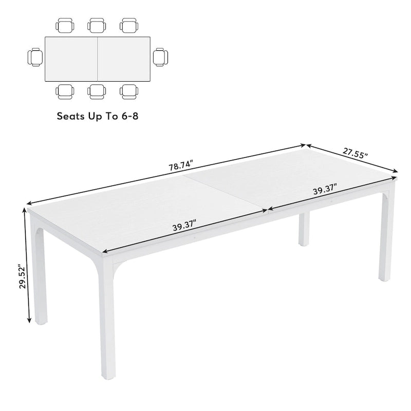 78.74 Inches Executive Desk Double Workstation with Metal Legs for Home Office,Two Person Computer Desk for 2 (Only Table)