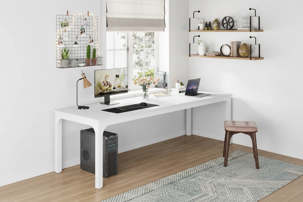 78.74 Inches Executive Desk Double Workstation with Metal Legs for Home Office,Two Person Computer Desk for 2 (Only Table)