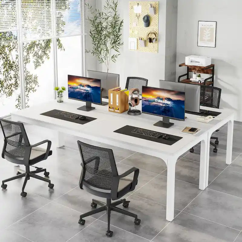 78.74 Inches Executive Desk Double Workstation with Metal Legs for Home Office,Two Person Computer Desk for 2 (Only Table)
