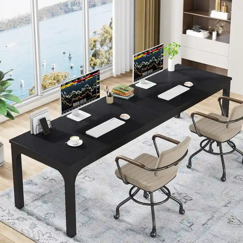 78.74 Inches Executive Desk Double Workstation with Metal Legs for Home Office,Two Person Computer Desk for 2 (Only Table)