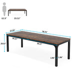 78.74 Inches Executive Desk Double Workstation with Metal Legs for Home Office,Two Person Computer Desk for 2 (Only Table)