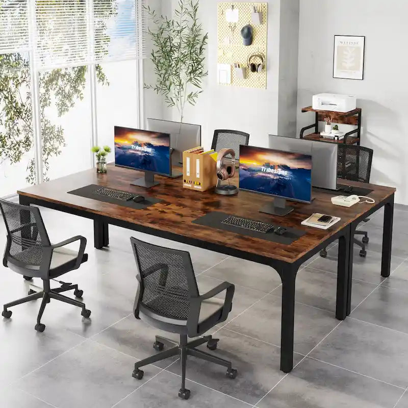 78.74 Inches Executive Desk Double Workstation with Metal Legs for Home Office,Two Person Computer Desk for 2 (Only Table)