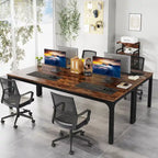 78.74 Inches Executive Desk Double Workstation with Metal Legs for Home Office,Two Person Computer Desk for 2 (Only Table)