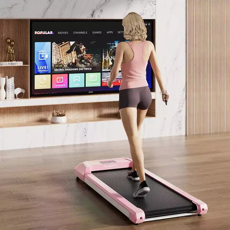 Tapis de marche Costway 1-6 km/h sous le bureau avec télécommande et écran LED Noir/Rose/Blanc/Gris
