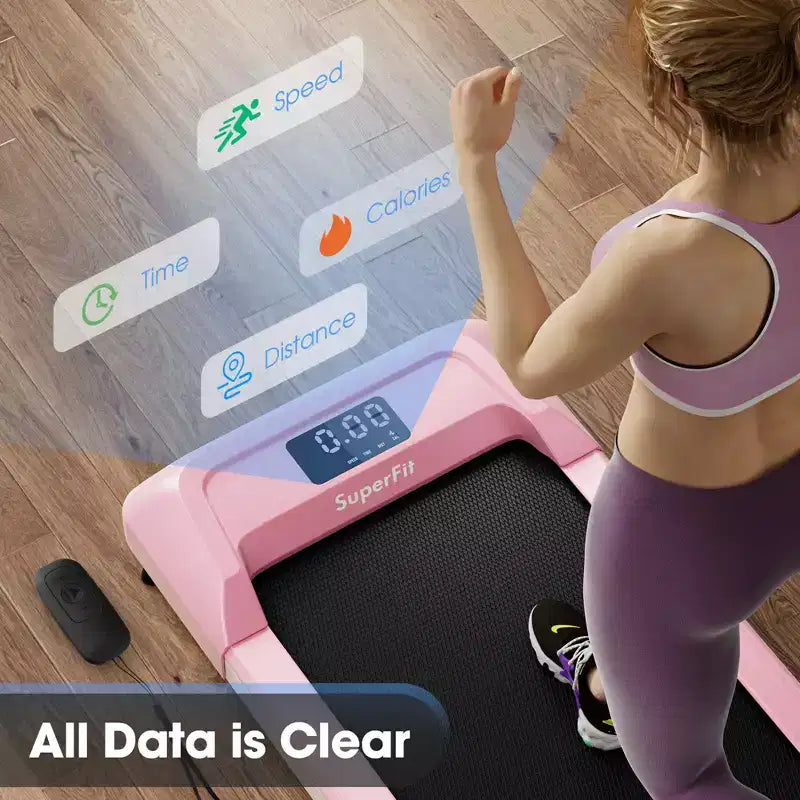 Tapis de marche Costway 1-6 km/h sous le bureau avec télécommande et écran LED Noir/Rose/Blanc/Gris
