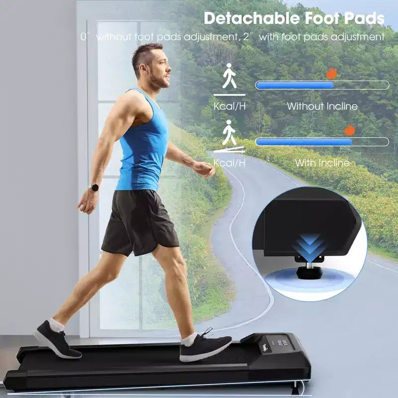 Tapis de marche Costway 1-6 km/h sous le bureau avec télécommande et écran LED Noir/Rose/Blanc/Gris