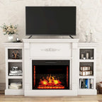 Meuble TV cheminée classique en bois de 70 po avec foyer électrique de 28 po
