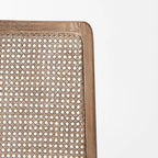 Chaise de salle à manger sans accoudoirs Clara en bois marron clair et assise crème